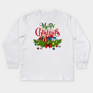 Merry Christmas Kids Long Sleeve T-Shirt